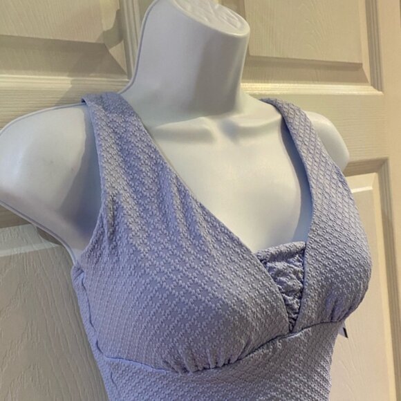 Lands' End Women's Grecian One-Piece Swimsuit with Shirring Detail Blue Size XS - Picture 11 of 11